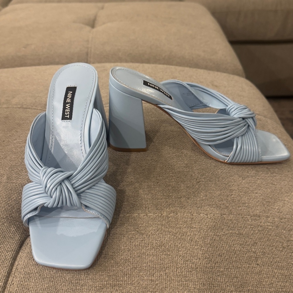 Nine West Light Blue Knotted Heels